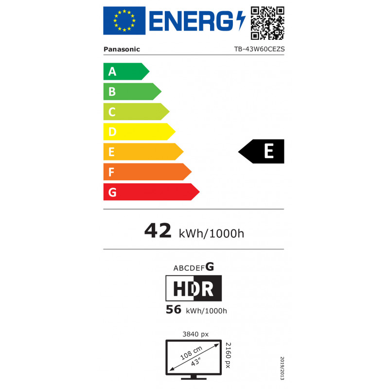 Panasonic TB-43W60CEZS TV inteligente LED UHD de 43", multituner, TiVo