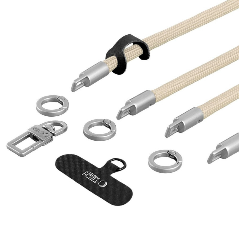 Conjunto de correa cruzada y muñequera Tech-Protect C10S Rope, beige desierto/titanio