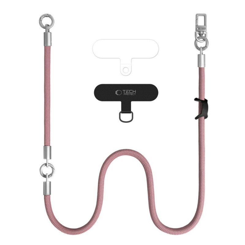 Conjunto de correa cruzada y muñequera de cuerda Tech-Protect C10S, Dusty Rose/Titanium