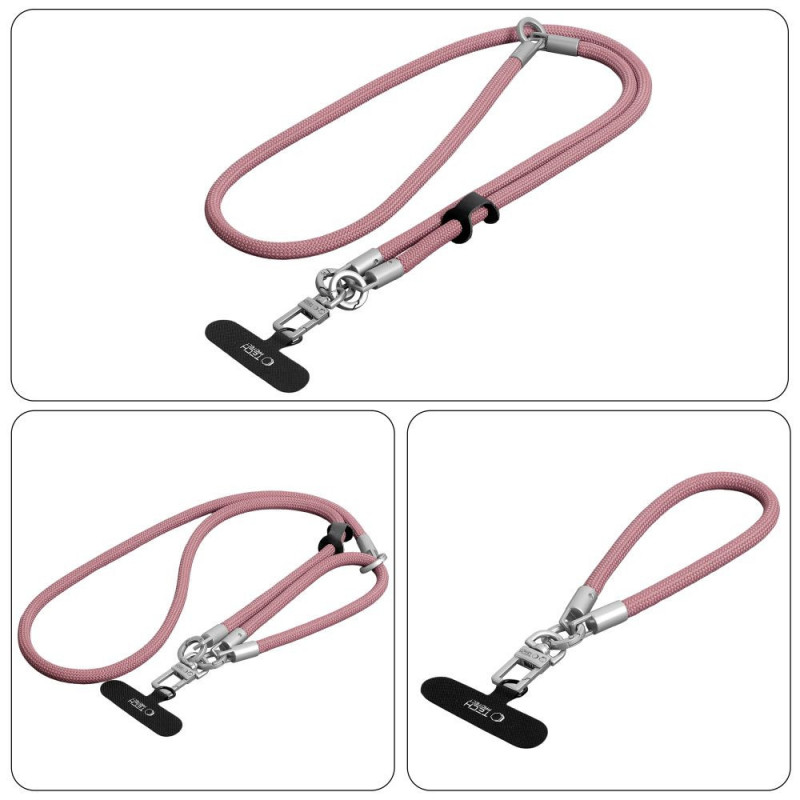 Conjunto de correa cruzada y muñequera de cuerda Tech-Protect C10S, Dusty Rose/Titanium