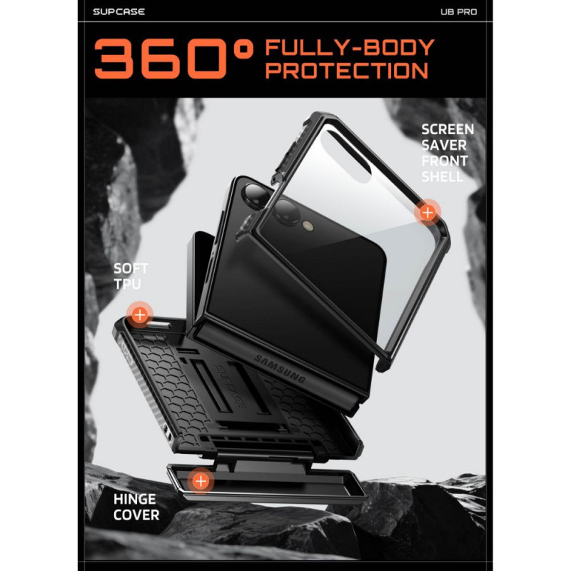 Funda Supcase Unicorn Beetle Pro para Samsung Galaxy Z Flip 8, negra