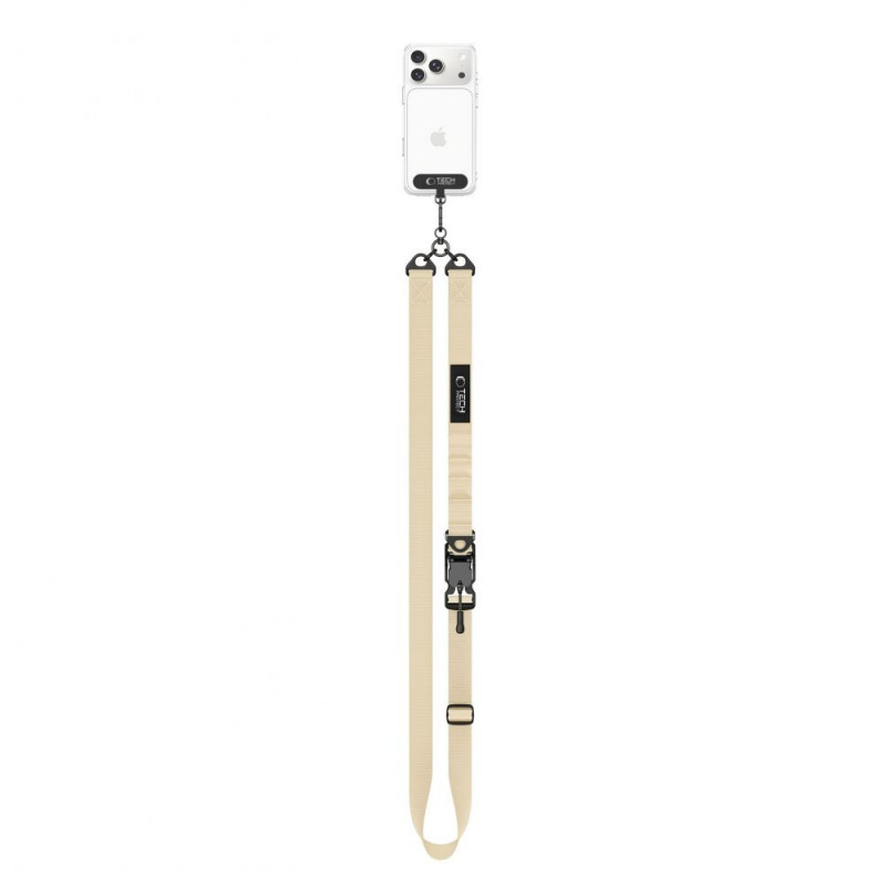 Correa de hombro para teléfono Tech-Protect C9S Rope Crossbody, beige siena
