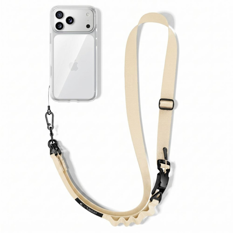 Correa de hombro para teléfono Tech-Protect C9S Rope Crossbody, beige siena