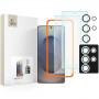 Tech-Protect Supreme Set: set de cristal templado y protector de lente para Samsung Galaxy S25 Ultra, transparente (3 piezas)