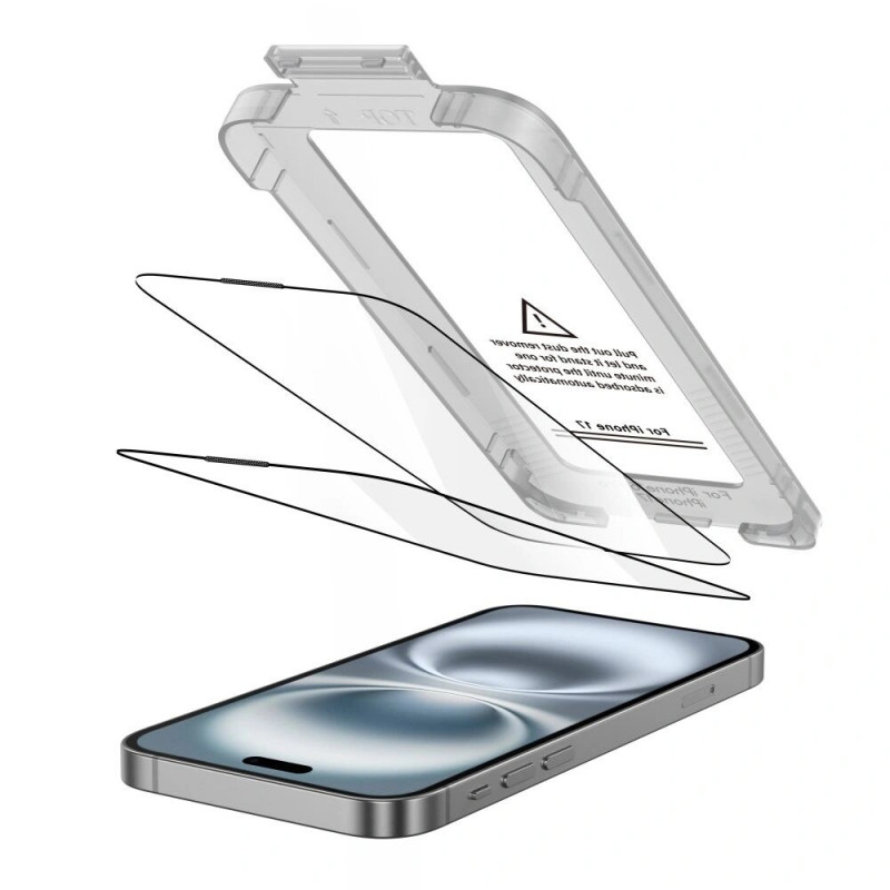 Protector de pantalla de cristal templado Tech-Protect Quick Set+ THP4498 para Apple iPhone 17, negro (2 uds.)