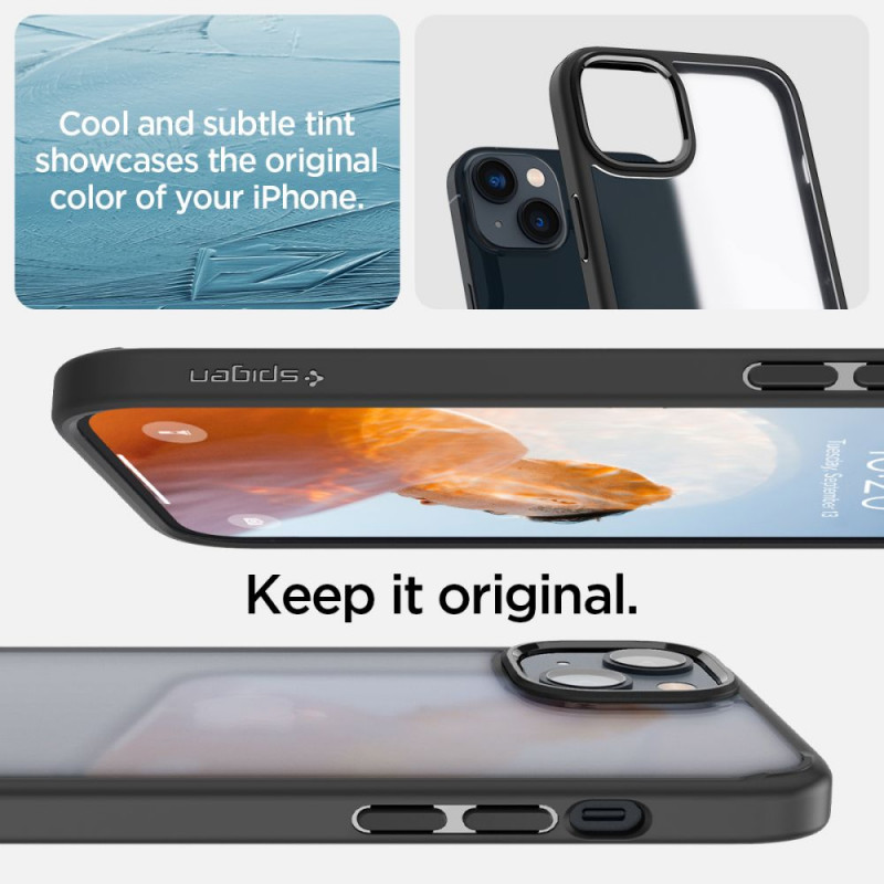Funda Spigen Ultra Hybrid para Apple iPhone 14 Plus / 15 Plus, negro escarchado