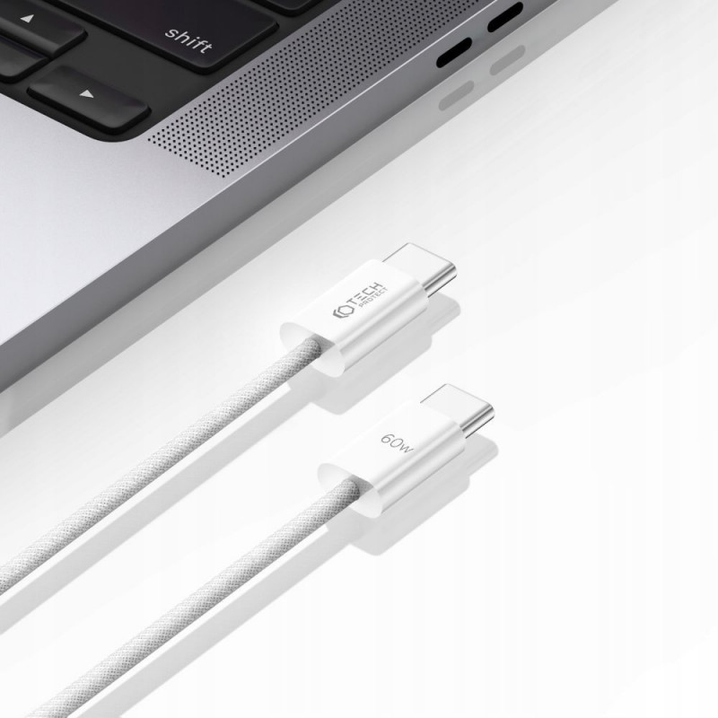 Cable Tech-Protect Ultraboost Classic USB-C / USB-C PD, 60W, 3A, 100 cm, blanco