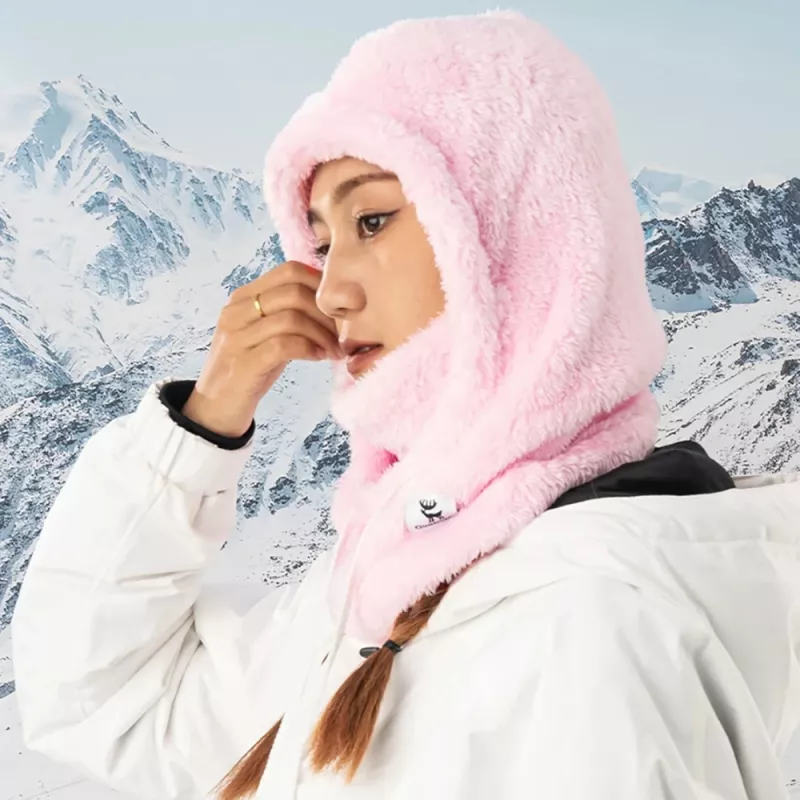 Balaclava de esquí Qunature Arctic Velvet, talla M, rosa