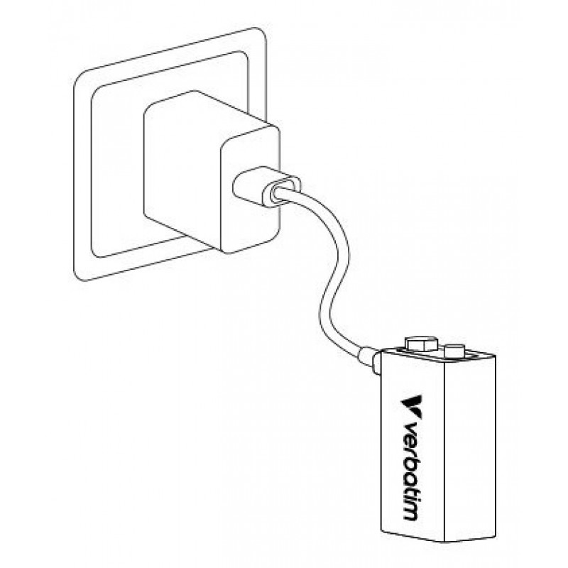 Batería recargable USB-C Li-ion 9V 335 mAh Verbatim 30251 (1 ud.)
