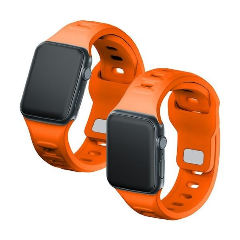Correa de reloj de silicona 3mk para Apple Watch 38/40/41 mm, naranja