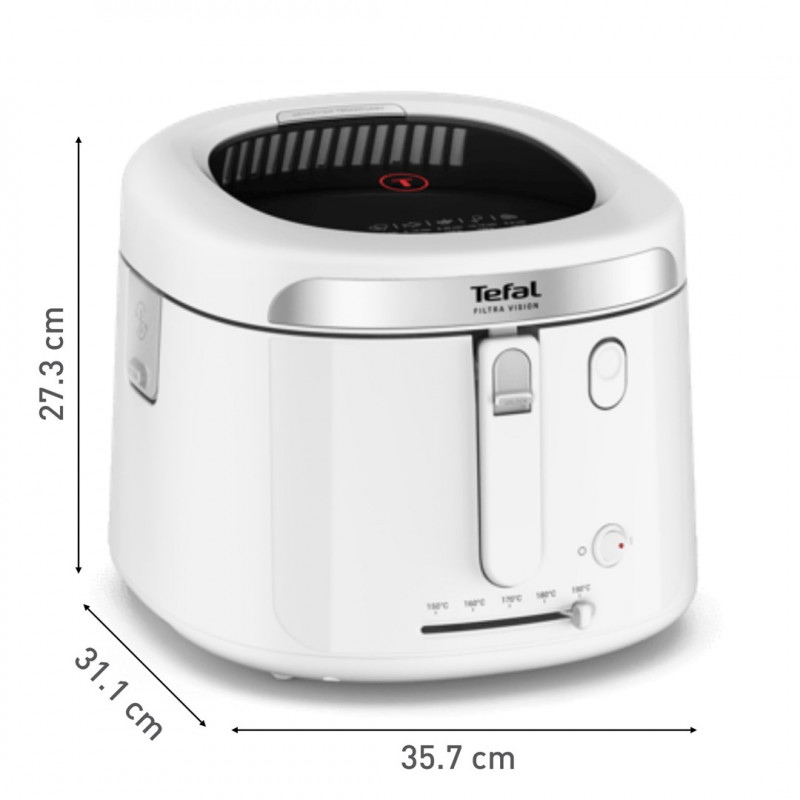 Freidora Tefal Filtra Vision FF2541E0, 2,1 L, 1900 W, blanca