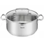 Tefal Duetto+ G7194655 Cazo redondo de acero inoxidable, 24 cm, con tapa de vidrio