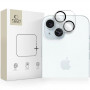 Protector de cristal templado para lente de cámara Tech-Protect Cam Fit+ para Apple iPhone 14 / 14 Plus / 15 / 15 Plus, transparente