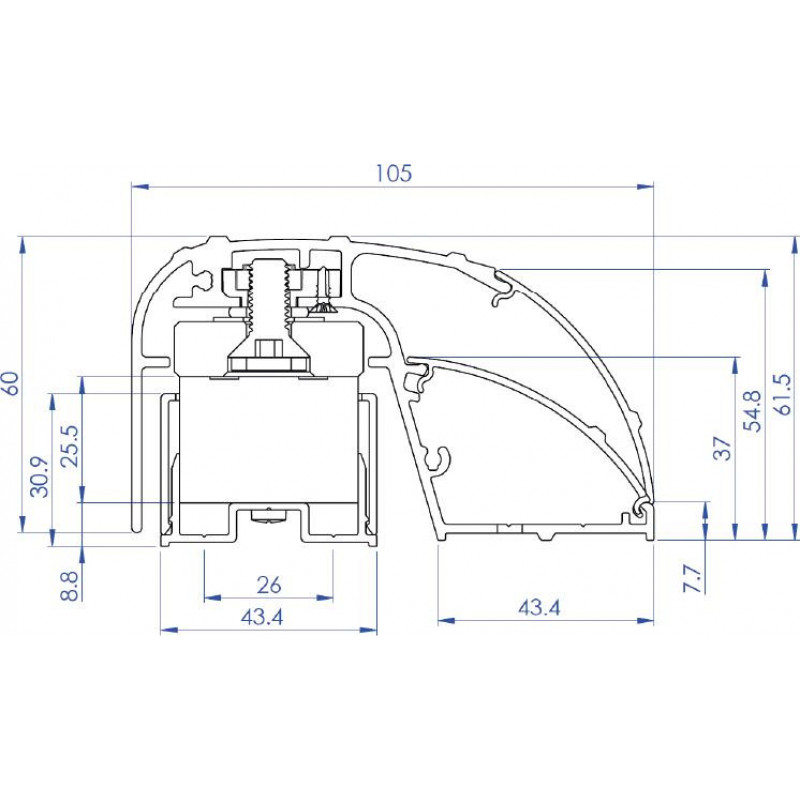 Cerradura electromagnética de perfil para puerta CDVI P300EVO 400 mm, 300 kg, monitorizada (52870)