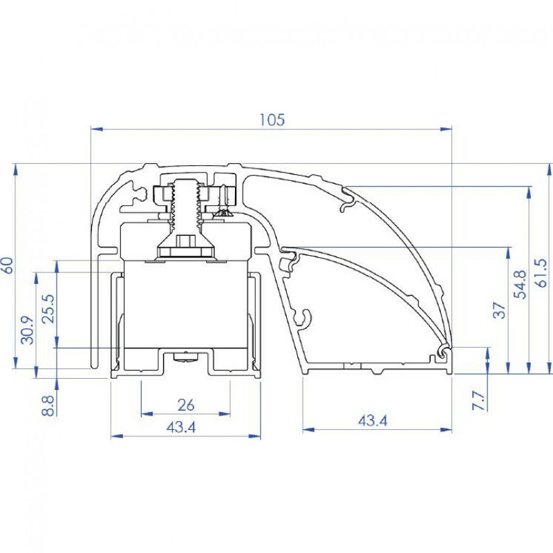 Cerradura electromagnética de perfil para puerta CDVI P300EVO 400 mm, 300 kg, monitorizada (52870)