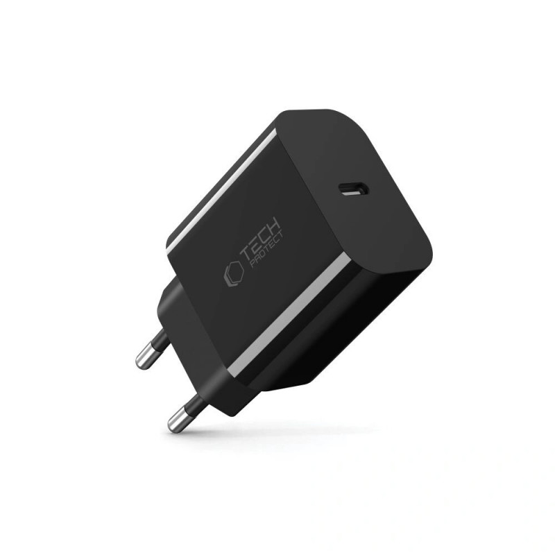 Cargador de pared USB-C Tech-Protect NC20W PD 20W, negro