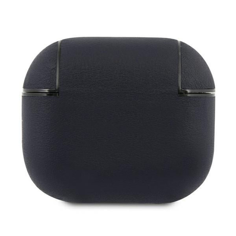 Funda de piel genuina con logo plateado BMW BMA3SSLNA para Apple AirPods 3, azul marino