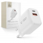 Cargador de pared Tech-Protect NCA20 USB-A, USB-C PD 20W / QC3.0, blanco