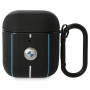 Funda BMW BMA222RVSK Leather Color Lines para Apple AirPods 1/2, negra