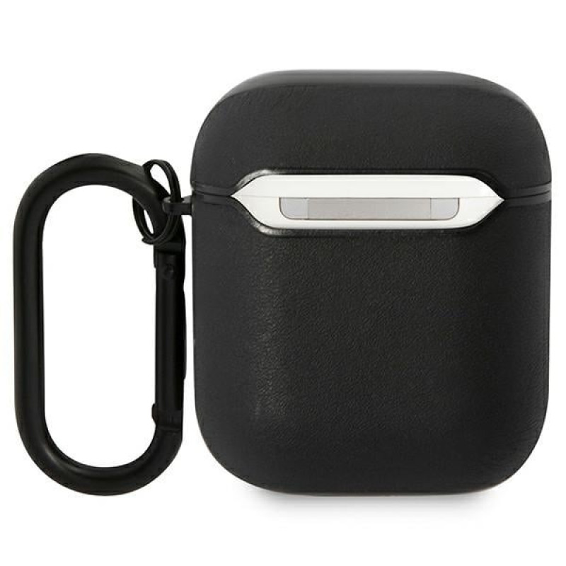Funda BMW BMA222RVSK Leather Color Lines para Apple AirPods 1/2, negra