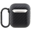 Funda BMW BMA2WMPUCA2 Carbon Double Metal Logo para Apple AirPods 1/2, negra