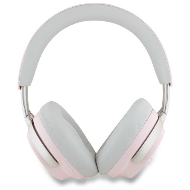 Guess GUBHC22PSBCSMP Auriculares inalámbricos de diadema con logotipo metálico script, ANC/ENC, rosa
