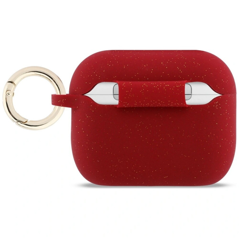 Funda Guess Silicone Glitter Ring para Apple AirPods Pro 3, fucsia