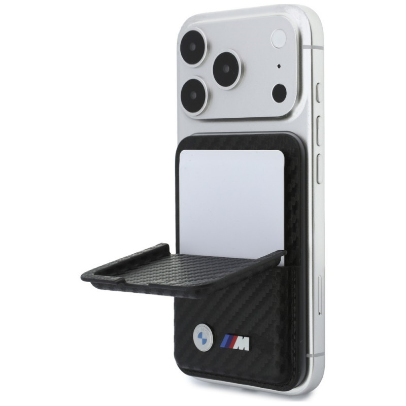 Cartera MagSafe BMW M Carbon Metal Logos, negra