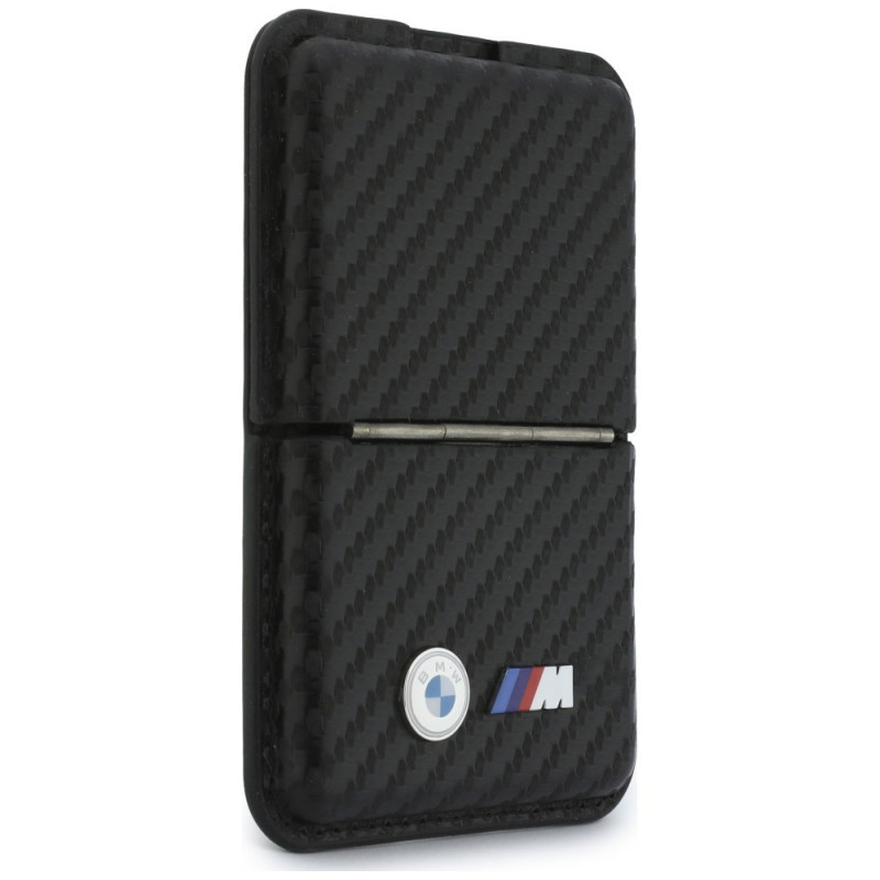 Cartera MagSafe BMW M Carbon Metal Logos, negra