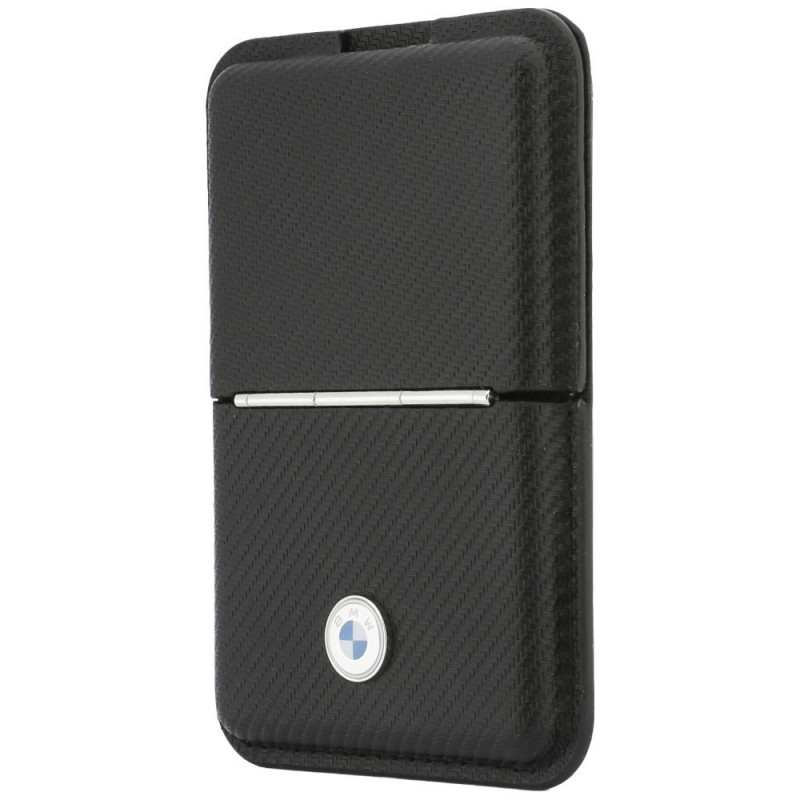 Cartera MagSafe BMW Carbon Metal Logos, negra