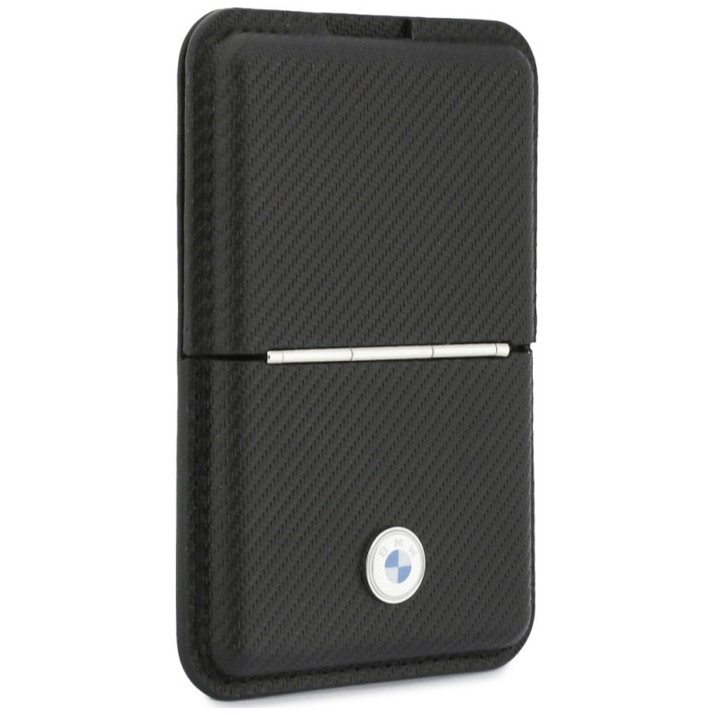 Cartera MagSafe BMW Carbon Metal Logos, negra