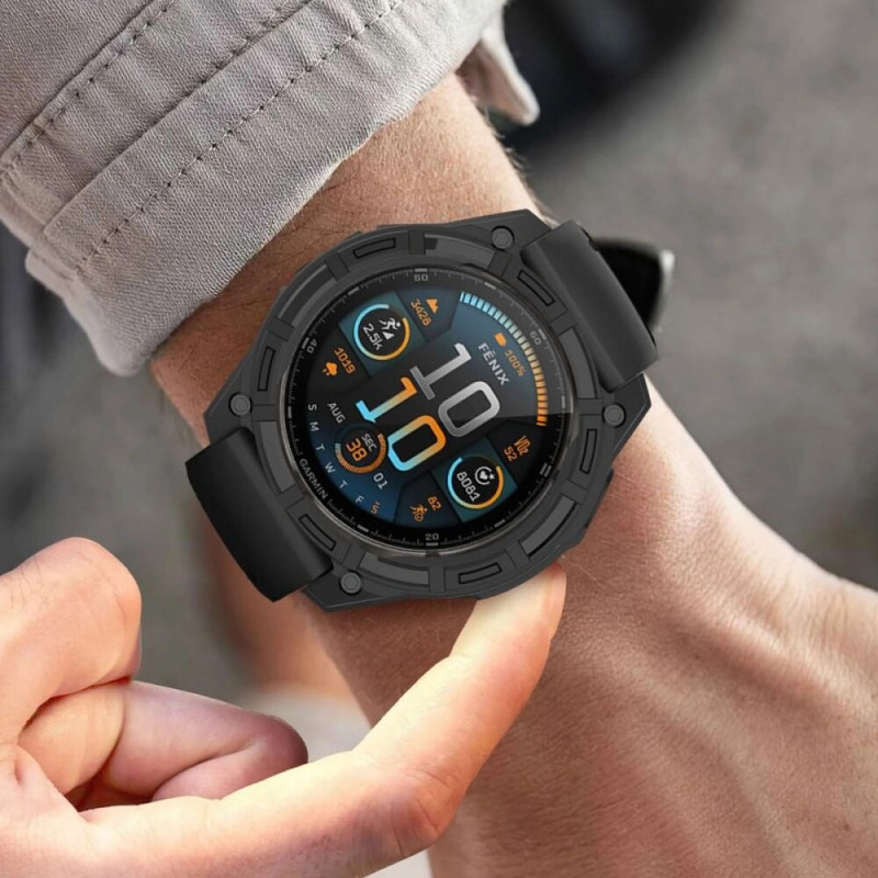 Funda Tech-Protect Defense Air para Garmin Fenix 7X / 7X Pro, negra