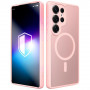Funda para smartphone 3MK Misty MagCase Samsung Galaxy S25 Ultra, compatible con MagSafe, rosa