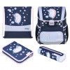 Conjunto de mochila escolar de primaria Herlitz Loop Plus Unicorn Dreams, azul oscuro/rosa