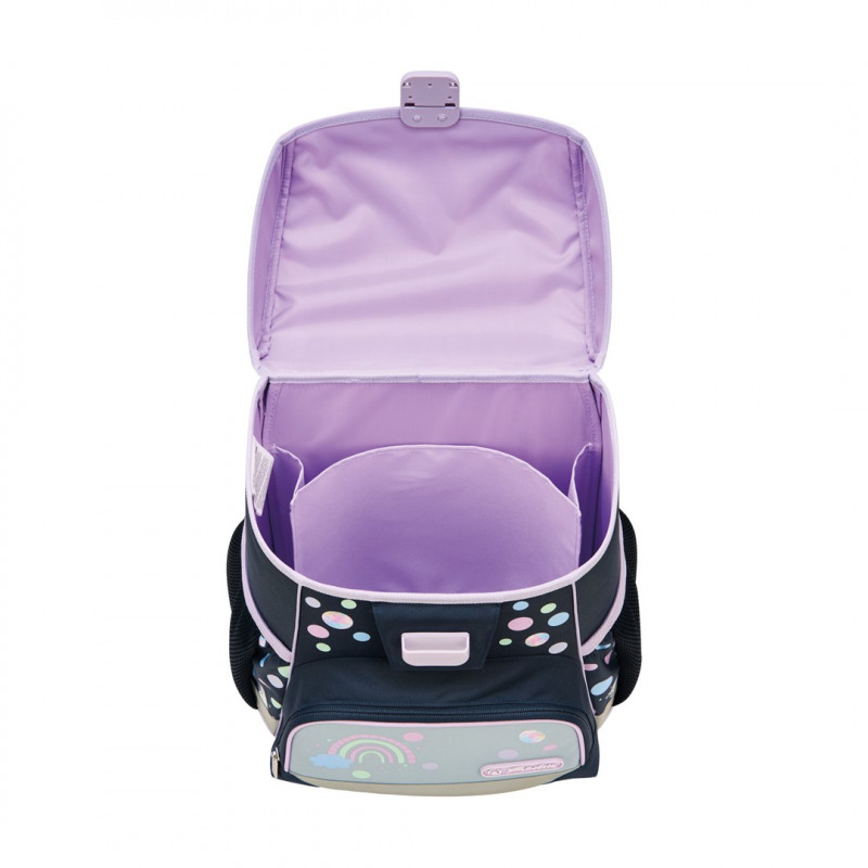 Conjunto de mochila escolar de primaria Herlitz Loop Plus Unicorn Dreams, azul oscuro/rosa