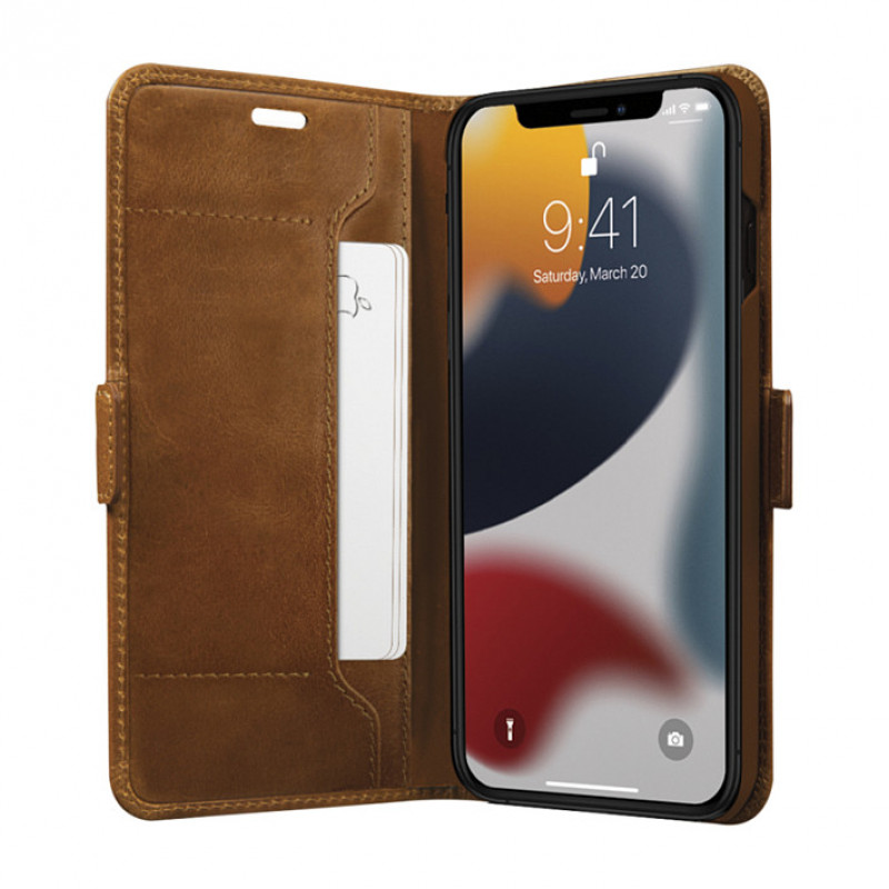 Funda de volteo dbramante1928 Copenhagen Slim, piel granulada, color tostado, para Apple iPhone 13 mini (CS54GT001324)