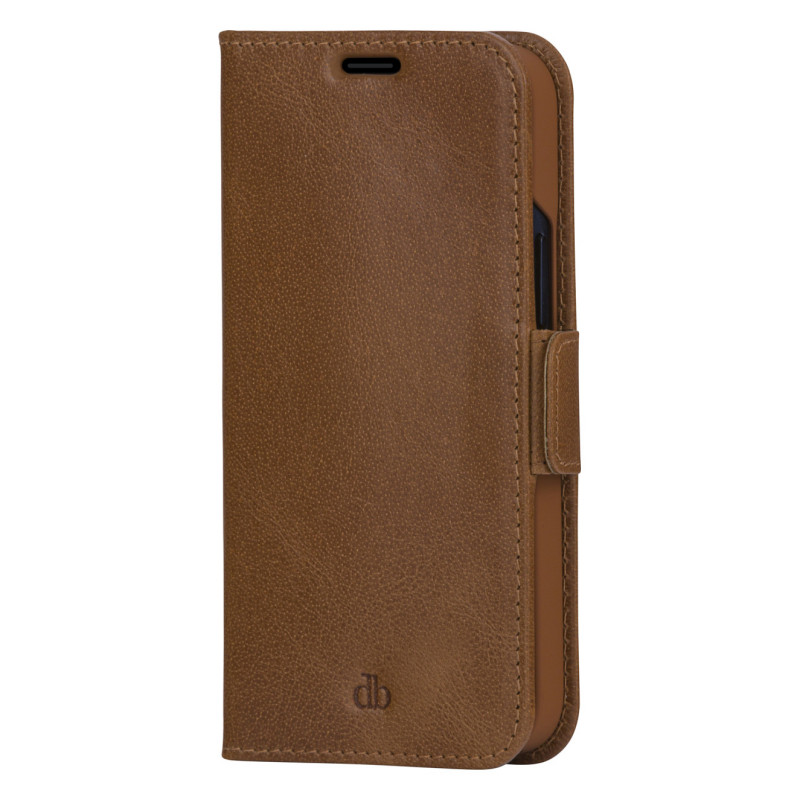 Funda de volteo dbramante1928 Copenhagen Slim, piel granulada, color tostado, para Apple iPhone 13 mini (CS54GT001324)