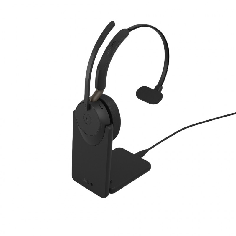 Auriculares mono Jabra Evolve3 65 MS, Link 390c, base de carga, negros (36599-899-889)