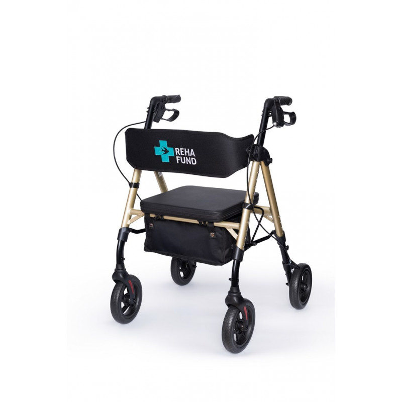 Andador de cuatro ruedas Rehafund Marsylia RF-617/ZŁ, dorado
