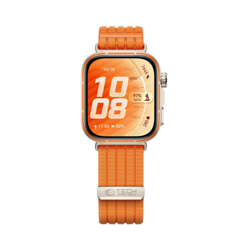 Correa de nailon Tech-Protect para Huawei Watch Fit 3 / 4 / 4 Pro / 5 / 5 Pro, naranja