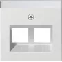 Tapa Gira 264027 System 55 para conector modular 30° 2 elementos, blanco puro seda mate