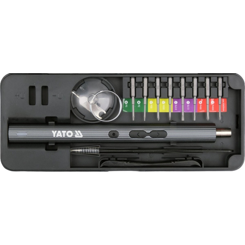YATO YT-25770 Juego de destornilladores con puntas, 3.7 V, 56 piezas