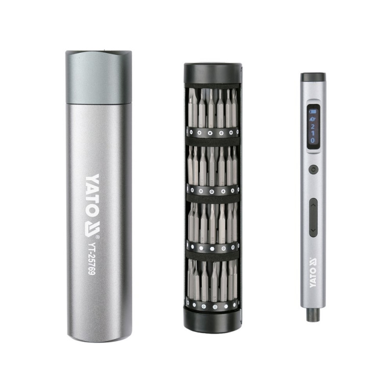 Juego de destornilladores YATO YT-25769 con puntas, 3.7 V, 61 piezas