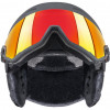 Casco de esquí UVEX Wanted Visor, 58-61 cm (L), negro