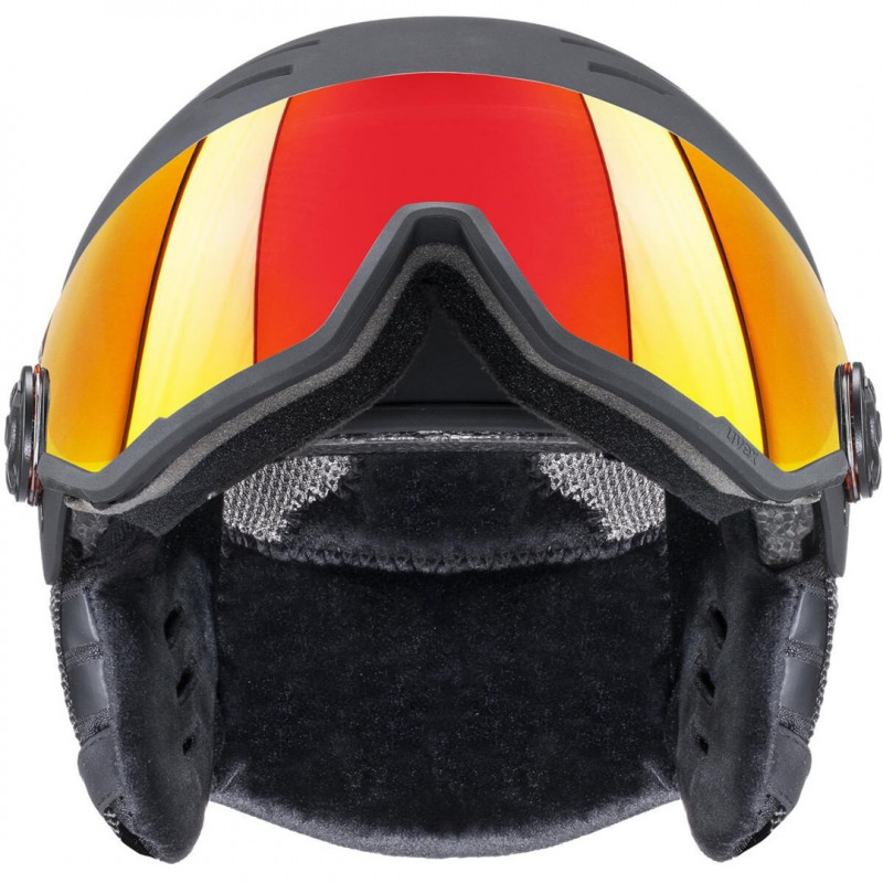 Casco de esquí UVEX Wanted Visor, 58-61 cm (L), negro