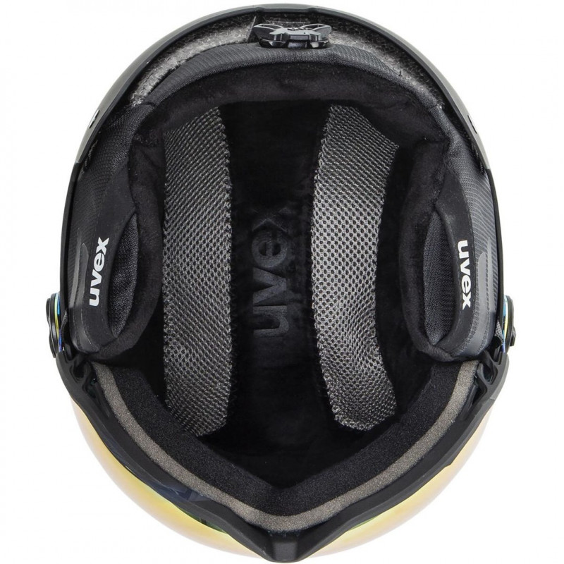 Casco de esquí UVEX Wanted Visor, 58-61 cm (L), negro