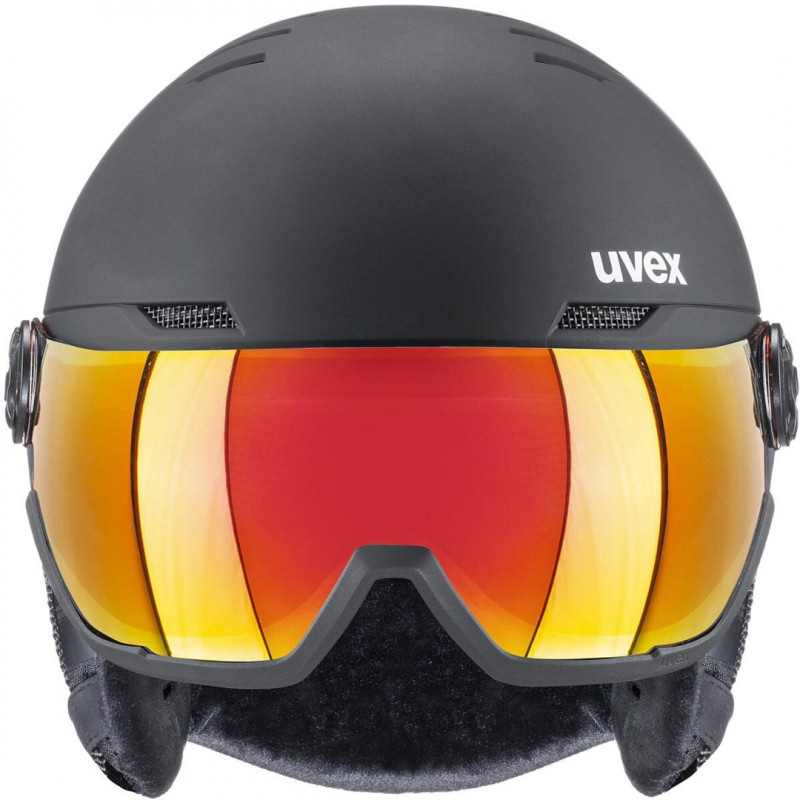 Casco de esquí UVEX Wanted Visor, 58-61 cm (L), negro