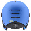 Casco de esquí para niños UVEX Rocket jr. Visor, azul mate