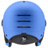 Casco de esquí para niños UVEX Rocket jr. Visor, azul mate