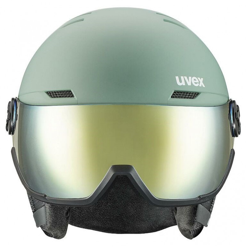 Casco de esquí UVEX Wanted Visor, 58-61 cm (L), verde
